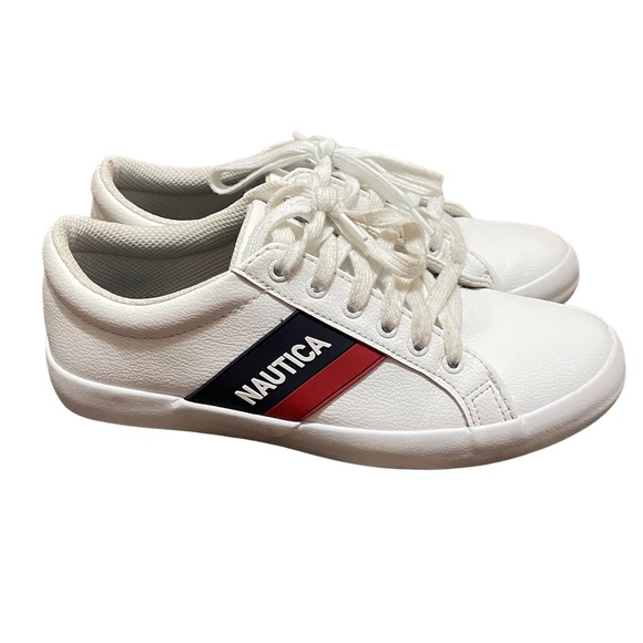 Náutica striped logo sneaker, Color white Sz 7 - Picture 5 of 9